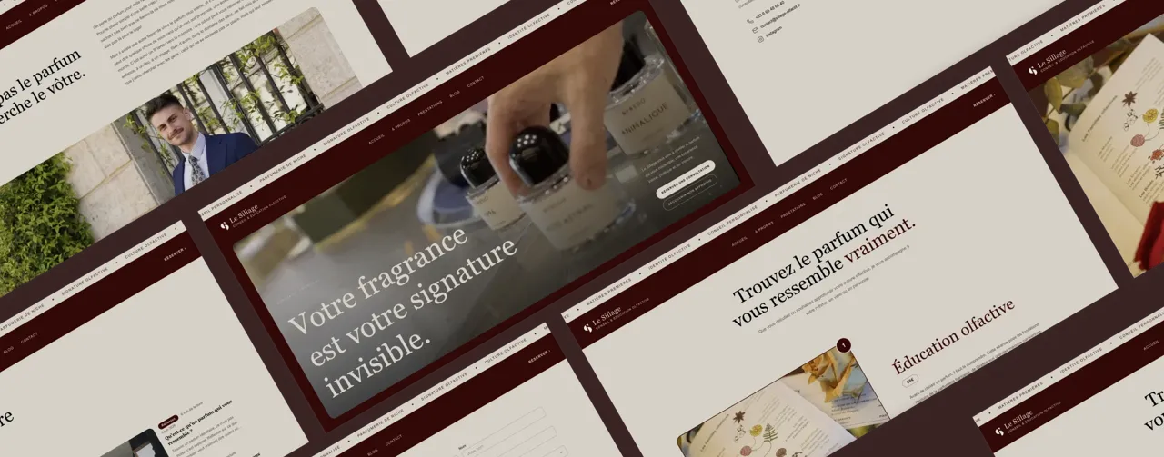Réalisation du site web de Le Sillage, conseil olfactif personnalisé en Gironde