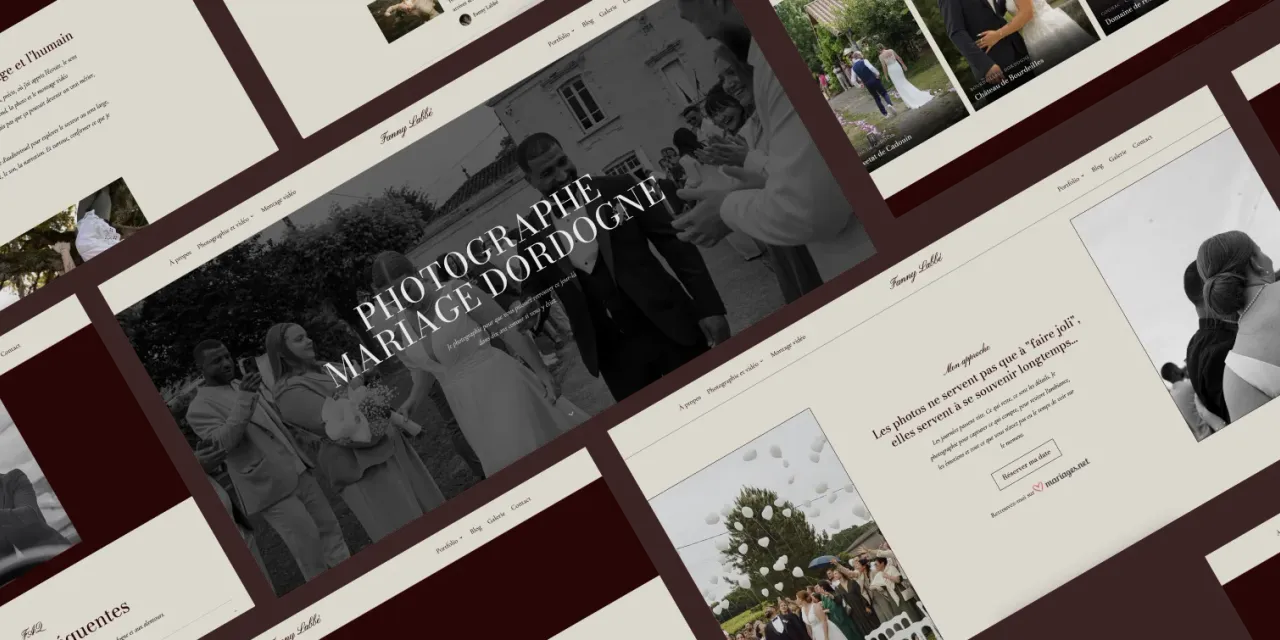Réalisation du site web de Fanny Labbé, photographe mariage en Dordogne